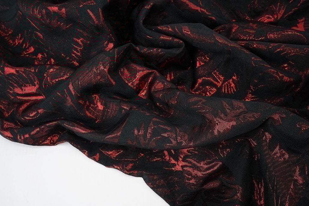 Brokaat Davida Zwart Rood