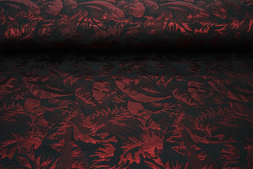 Brocade Davida Black Red