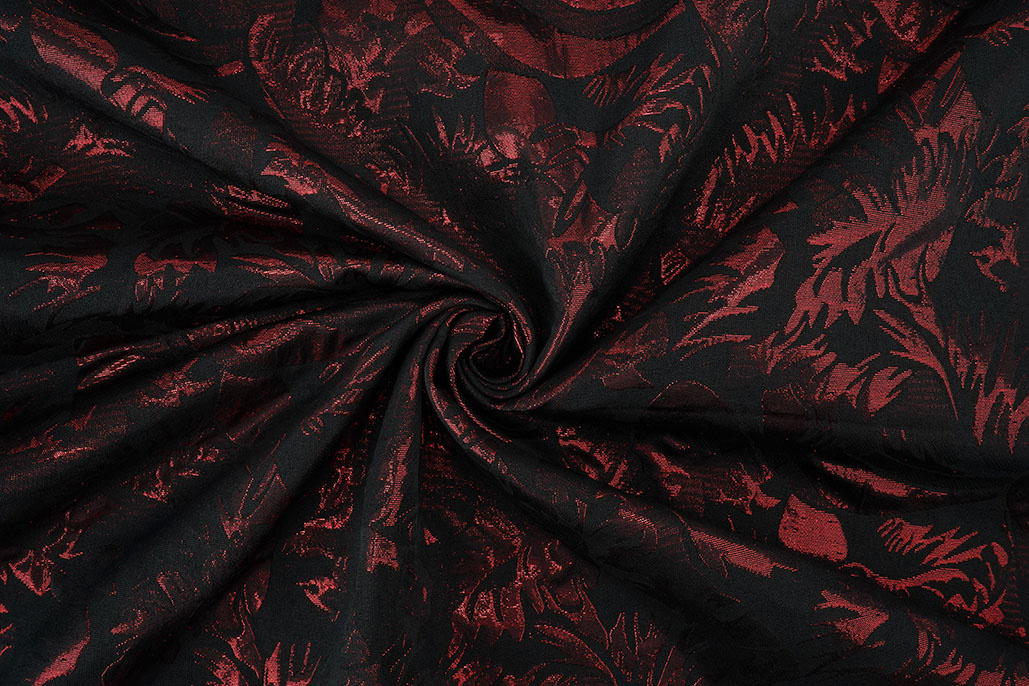 Brocade Davida Black Red