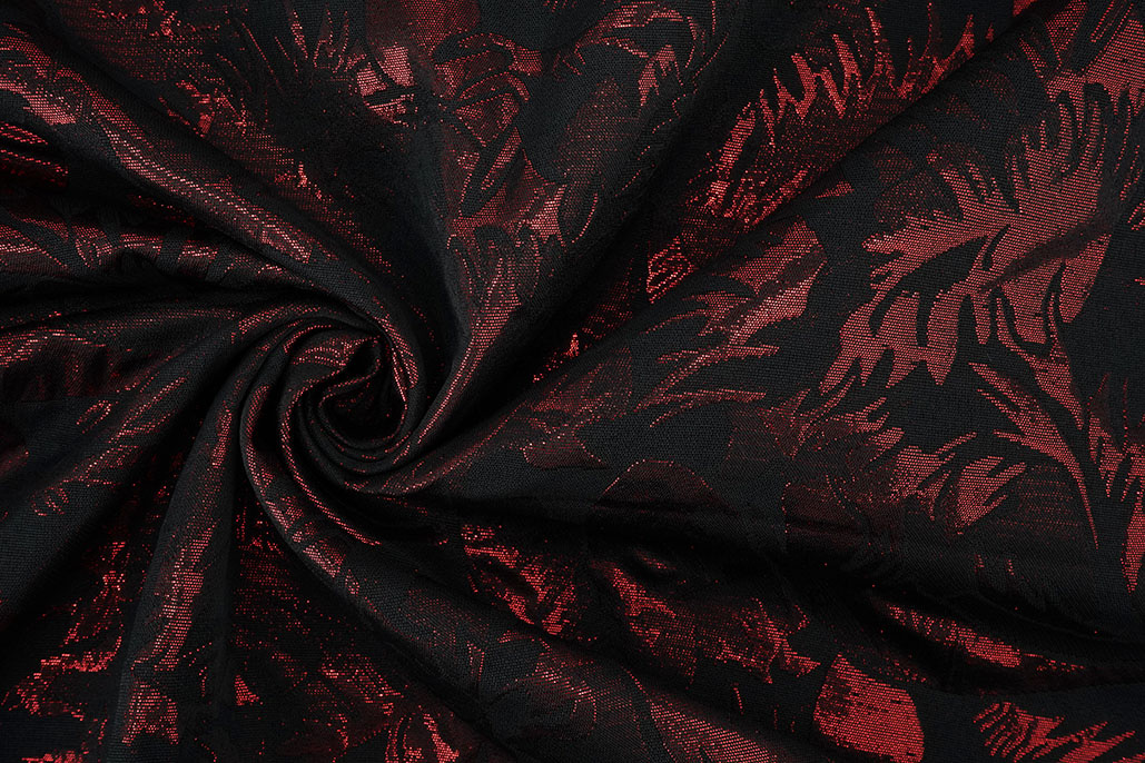 Brocade Davida Black Red