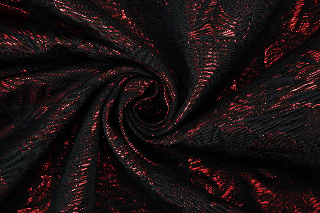 Brocade Davida Black Red