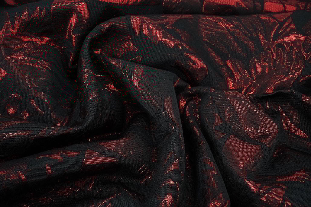 Brokaat Davida Zwart Rood