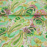 Stretch Cotton Ceylin Sea Green - Pink