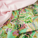 Stretch Cotton Ceylin Sea Green - Pink