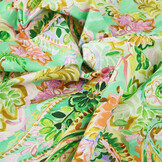 Stretch Cotton Ceylin Sea Green - Pink