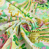 Stretch Cotton Ceylin Sea Green - Pink