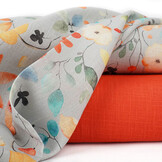 Linen Cotton Flowers and Leaves Carla