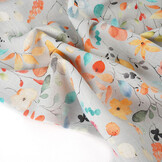 Linen Cotton Flowers and Leaves Carla