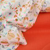 Linen Cotton Flowers and Leaves Linda