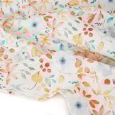 Linen Cotton Flowers and Leaves Linda