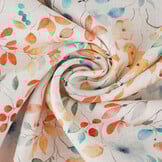 Linen Cotton Flowers and Leaves Linda