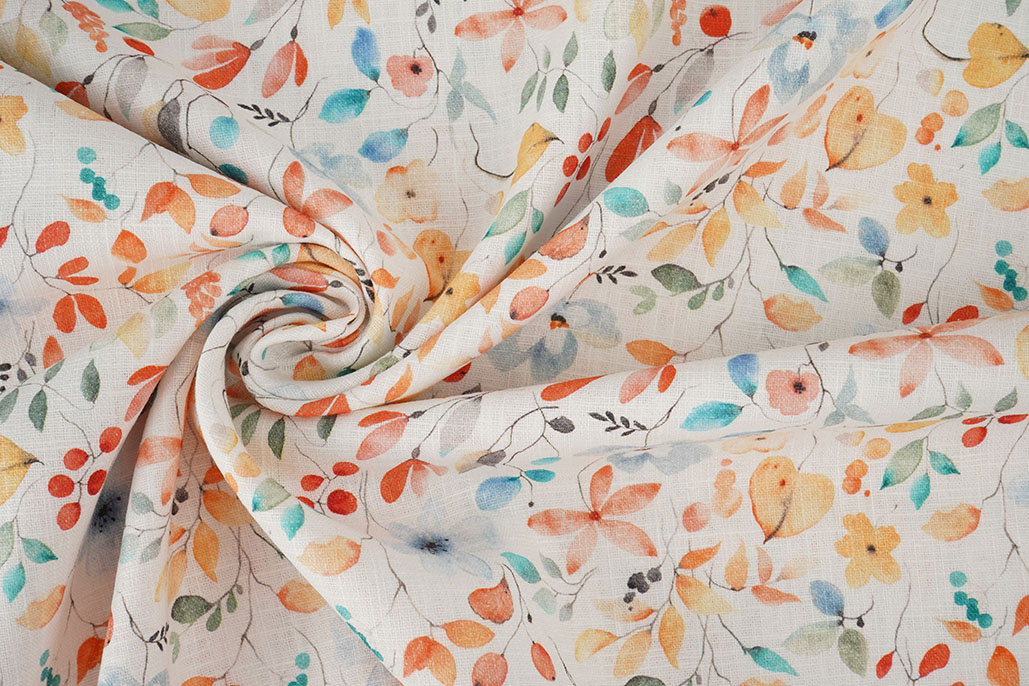 Linnen Katoen Bloemen en Bladeren Linda