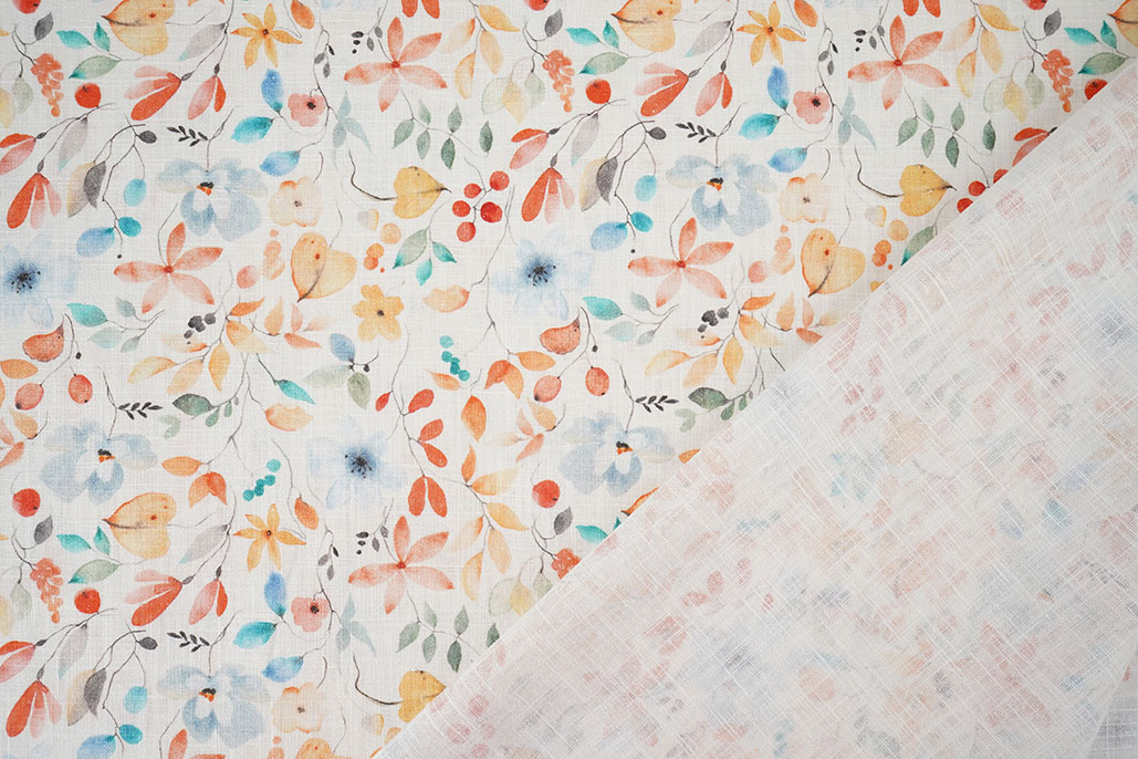 Linnen Katoen Bloemen en Bladeren Linda