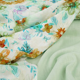 Viscose Linnen Bloemen Dionne Groen