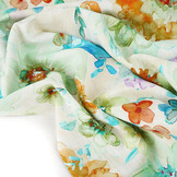 Viscose Linen Flowers Dionne Green
