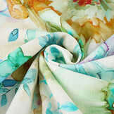 Viscose Linnen Bloemen Dionne Groen