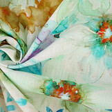 Viscose Linen Flowers Dionne Green