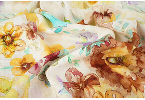 Viscose Linen Flowers Dionne Yellow