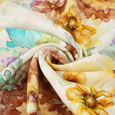 Viscose Linen Flowers Dionne Yellow