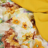 Viscose Linnen Bloemen Dionne Geel