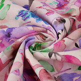 Linen Cotton Babette Pink - Green