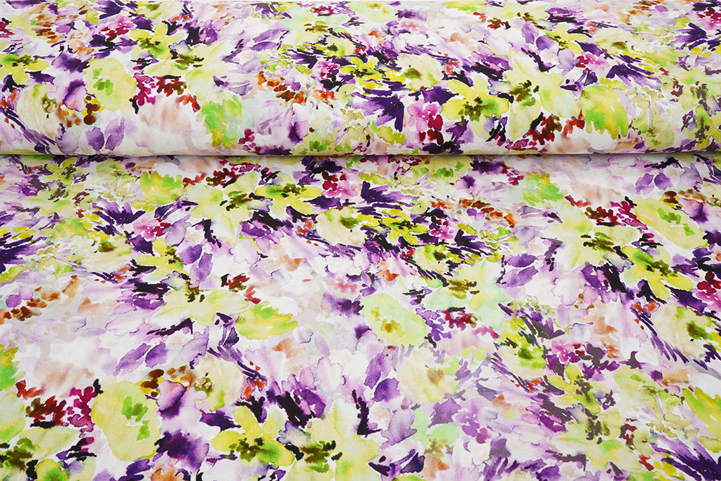 Viscose Jersey Flowers Greetje Multi-1
