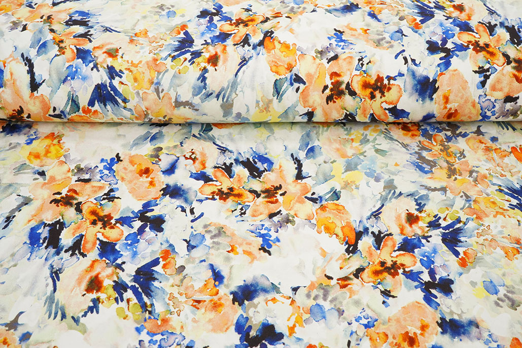 Viscose Jersey Flowers Greetje Multi-3