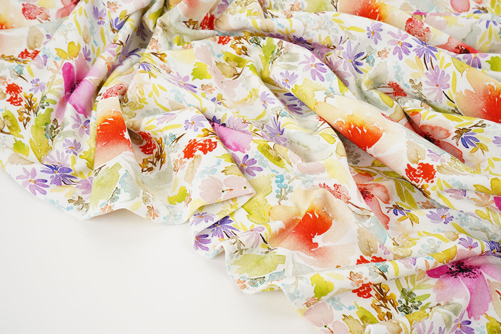 Viskose Jersey Blumen Merle