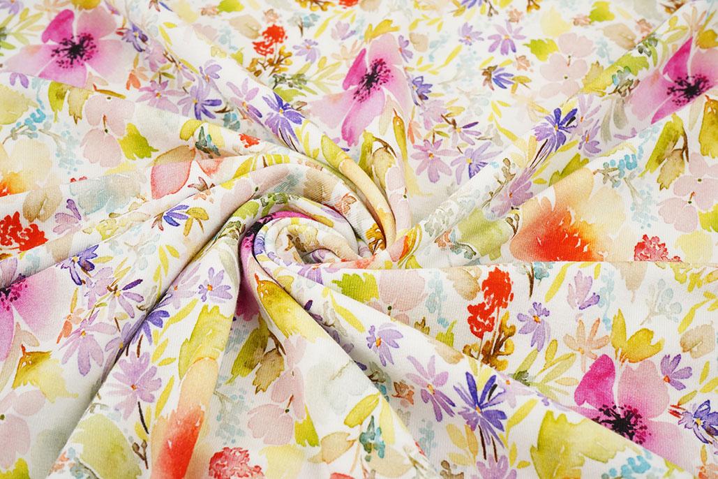 Viskose Jersey Blumen Merle