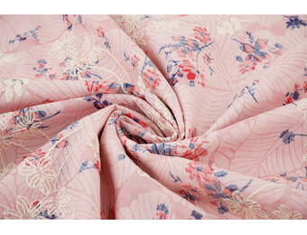 Stickerei Baumwolle Blumen Nola Rosa