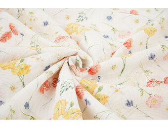 Stickerei Baumwolle Blumen Ruth Creme