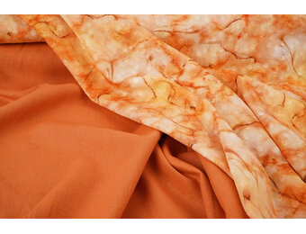 Katoenen Jacquard Voile Oranje