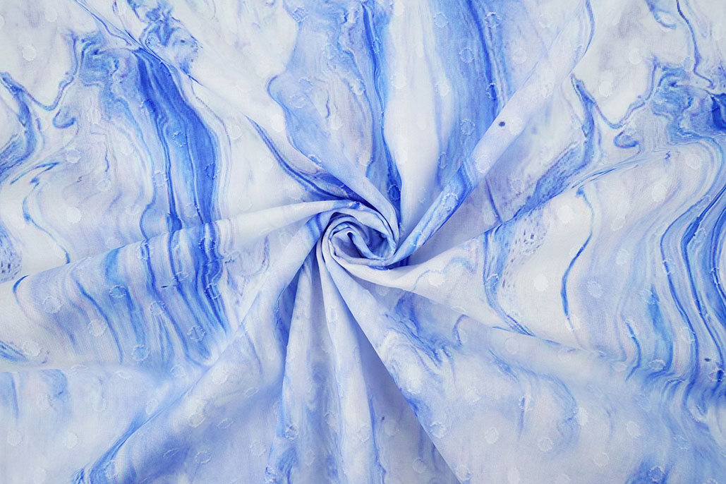 Baumwolle Jacquard Voile Blau