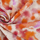Embroidery Cotton Tie Dye Orange Pink