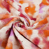 Broderie Katoen Tie Dye Oranje Roze