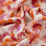 Broderie Katoen Tie Dye Oranje Roze