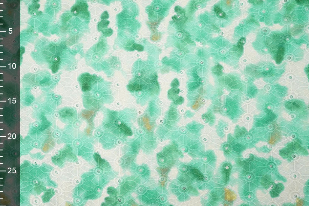 Broderie Katoen Tie Dye Zeegroen