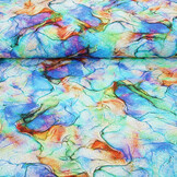 Stickerei Baumwolle Aquarell Blau