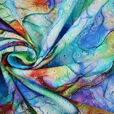 Broderie Katoen Aquarel Blauw