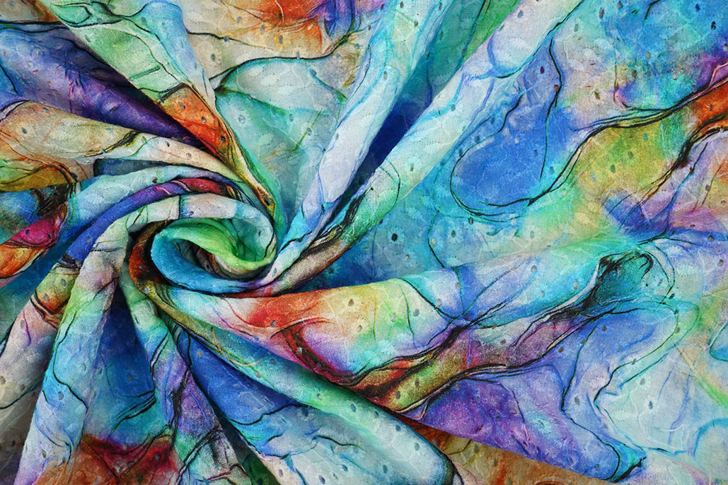 Embroidery Cotton Watercolor Blue