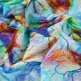 Stickerei Baumwolle Aquarell Blau