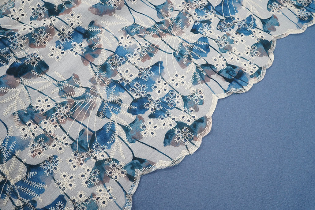 Embroidery Poppy Blue