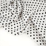Fine Crêpe Dots White - Black