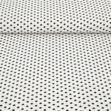 Fine Crêpe Dots White - Black