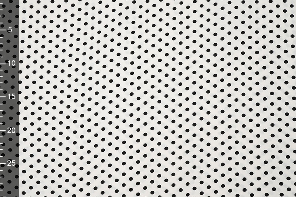 Fine Crêpe Dots White - Black