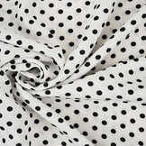 Fine Crêpe Dots White - Black