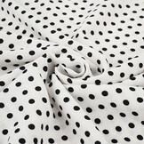 Fine Crêpe Dots White - Black