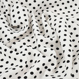 Fine Crêpe Dots White - Black