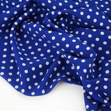 Fine Crêpe Dots Cobalt Blue - White