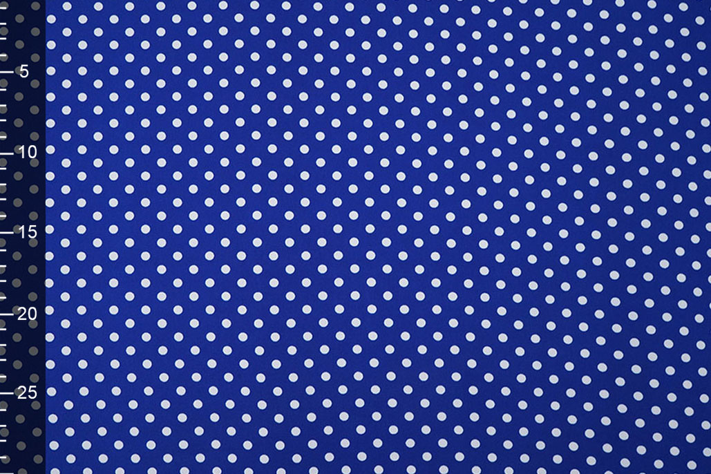 Fine Crêpe Dots Cobalt Blue - White